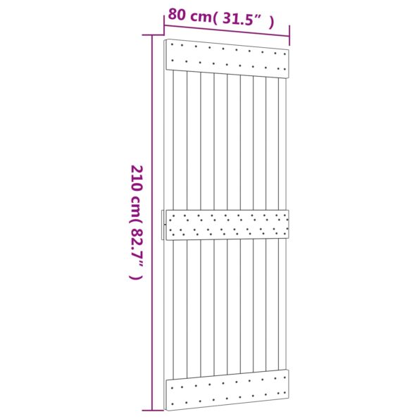 vidaXL Posuvné dvere Prírodná a biela 80 x 210 cm – Obrázok 11