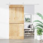vidaXL Posuvné dvere Prírodná a biela 90 x 210 cm