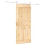 vidaXL Posuvné dvere Prírodná a biela 90 x 210 cm – Obrázok 2