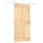 vidaXL Posuvné dvere Prírodná a biela 100 x 210 cm – Obrázok 2