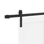 vidaXL Posuvné dvere Biela a čierna 83 x 202 cm Borovicový masív – Obrázok 10
