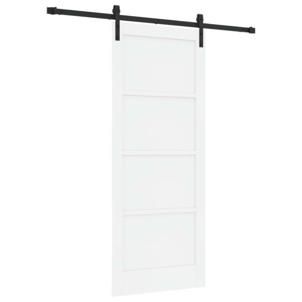 vidaXL Posuvné dvere Biela a čierna 83 x 202 cm Borovicový masív – Obrázok 2