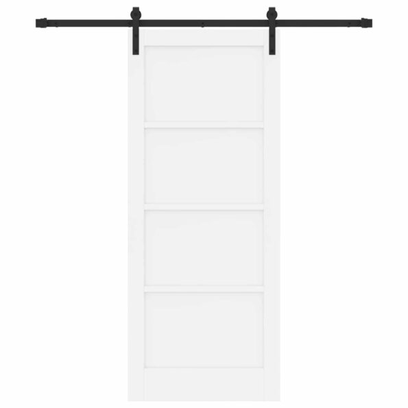 vidaXL Posuvné dvere Biela a čierna 83 x 202 cm Borovicový masív – Obrázok 4