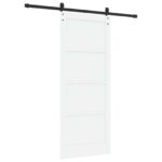vidaXL Posuvné dvere Biela a čierna 83 x 202 cm Borovicový masív – Obrázok 6
