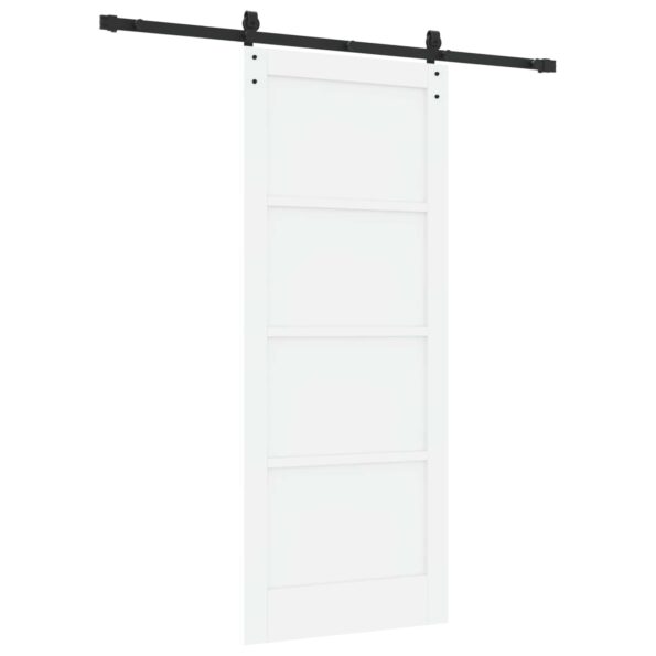 vidaXL Posuvné dvere Biela a čierna 83 x 202 cm Borovicový masív – Obrázok 6