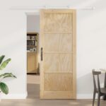 vidaXL Posuvné dvere Prírodná a biela 86 x 211 cm Borovicový masív