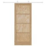 vidaXL Posuvné dvere Prírodná a biela 86 x 211 cm Borovicový masív – Obrázok 4