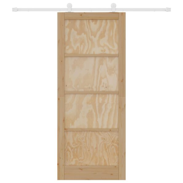 vidaXL Posuvné dvere Prírodná a biela 86 x 211 cm Borovicový masív – Obrázok 4