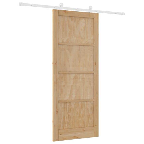 vidaXL Posuvné dvere Prírodná a biela 86 x 211 cm Borovicový masív – Obrázok 6