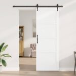 vidaXL Posuvné dvere ORKDAL Biela a čierna 83 x 232 cm – Obrázok 3
