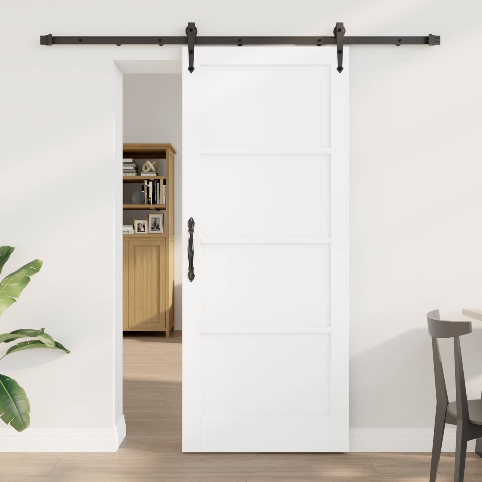 3445578_1.jpg vidaXL Posuvné dvere ORKDAL Biela a čierna 83 x 202 cm – Obrázok 1