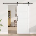 vidaXL Posuvné dvere ORKDAL Biela a čierna 83 x 202 cm – Obrázok 3