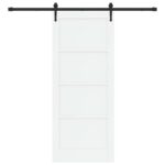 vidaXL Posuvné dvere ORKDAL Biela a čierna 83 x 202 cm – Obrázok 4