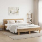 vidaXL Rám postele Dub artisan 140 x 190 cm Kompozitné drevo