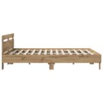 vidaXL Rám postele Dub artisan 140 x 190 cm Kompozitné drevo – Obrázok 5