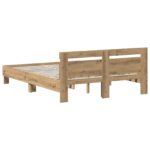 vidaXL Rám postele Dub artisan 140 x 190 cm Kompozitné drevo – Obrázok 6