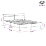vidaXL Rám postele Dub artisan 140 x 190 cm Kompozitné drevo – Obrázok 8