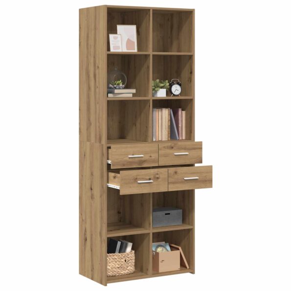 vidaXL Knižnica Dub artisan 30 x 42.4 x 185.2 cm – Obrázok 2