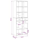 vidaXL Knižnica Čierny dub 30 x 42.4 x 185.2 cm – Obrázok 6