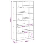 vidaXL Police na knihy Čierny dub 100 x 33 x 156,5 cm Kompozitné drevo – Obrázok 8