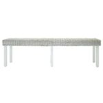 vidaXL Lavica biela 160x35x45 cm prírodný kubu ratan a masívne drevo mahagón – Obrázok 2
