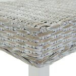 vidaXL Lavica biela 160x35x45 cm prírodný kubu ratan a masívne drevo mahagón – Obrázok 4