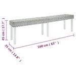 vidaXL Lavica biela 160x35x45 cm prírodný kubu ratan a masívne drevo mahagón – Obrázok 5
