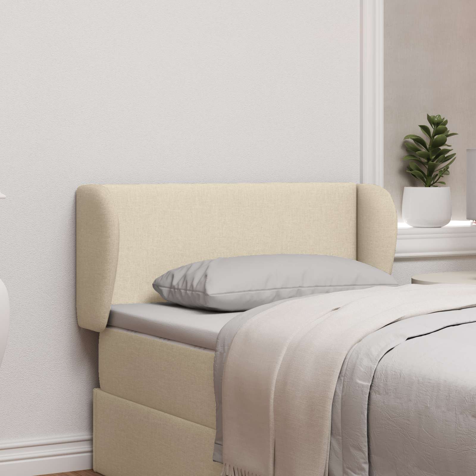346541_1.jpg vidaXL Ušný čelník Krémová 40 x 23 x 6 cm látka – Obrázok 1