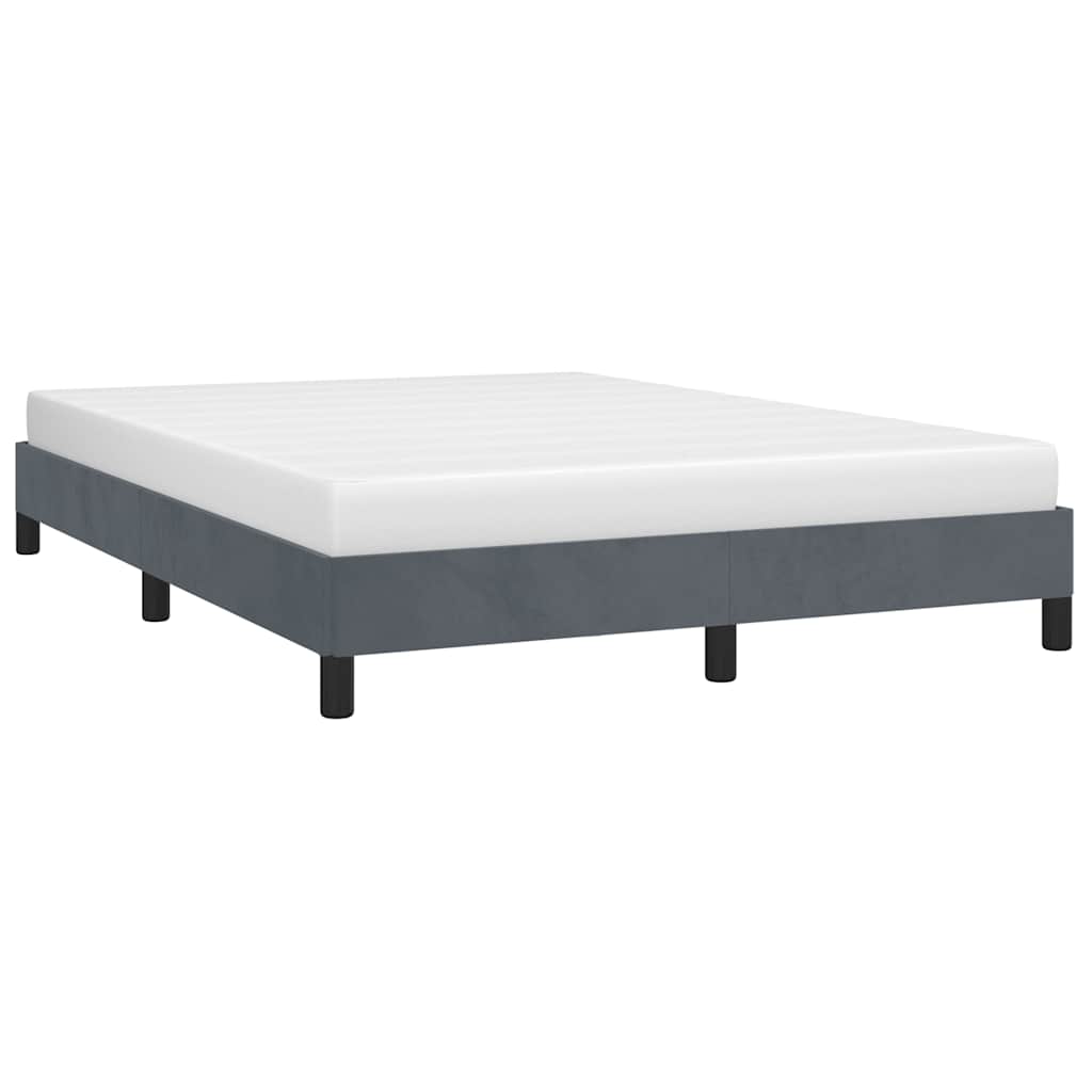 347007_1.jpg vidaXL Rám postele bez matraca, tmavosivý 137x190 cm, plný zamat – Obrázok 1