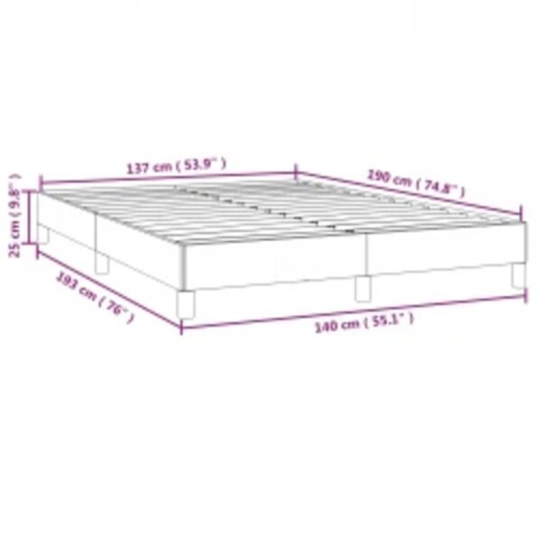 vidaXL Rám postele bez matraca, tmavosivý 137x190 cm, plný zamat – Obrázok 10