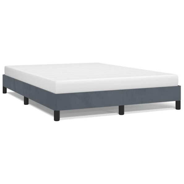 vidaXL Rám postele bez matraca, tmavosivý 137x190 cm, plný zamat – Obrázok 2