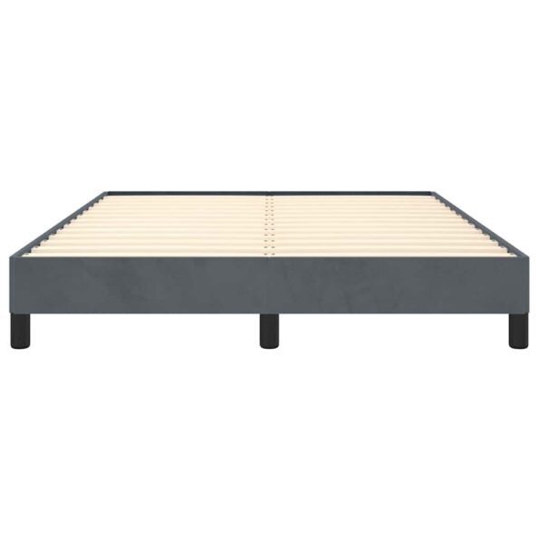 vidaXL Rám postele bez matraca, tmavosivý 137x190 cm, plný zamat – Obrázok 6