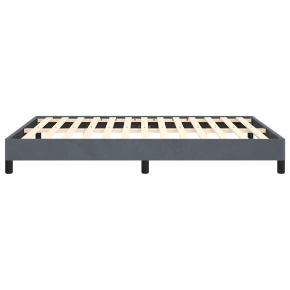 vidaXL Rám postele bez matraca, tmavosivý 137x190 cm, plný zamat – Obrázok 7