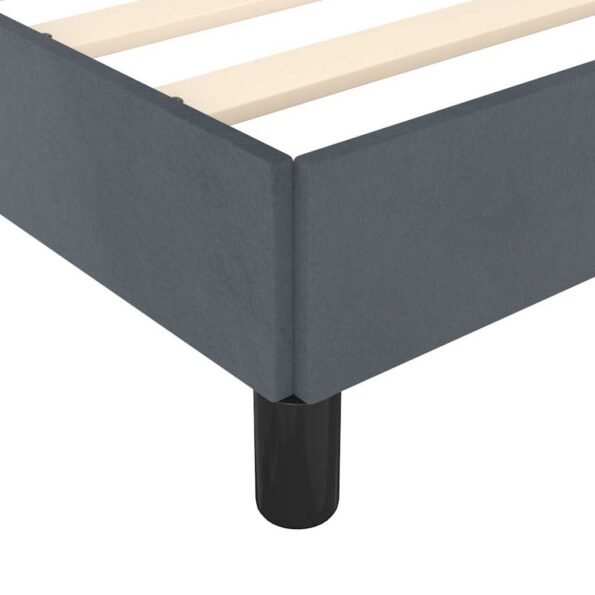 vidaXL Rám postele bez matraca, tmavosivý 137x190 cm, plný zamat – Obrázok 8