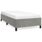 vidaXL Rám postele bez matraca, svetlosivý 100x203 cm, zamatový, pre jednu osobu – Obrázok 2