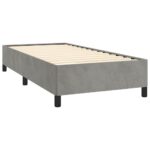 vidaXL Rám postele bez matraca, svetlosivý 100x203 cm, zamatový, pre jednu osobu – Obrázok 5