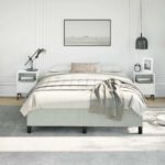 vidaXL Rám postele bez matraca, svetlosivý 137x190 cm, plný zamat – Obrázok 3