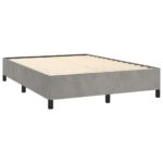 vidaXL Rám postele bez matraca, svetlosivý 137x190 cm, plný zamat – Obrázok 5