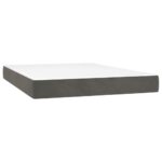 vidaXL Matrac s taštičkovými pružinami stredná tvrdosť, tmavosivý 137x190x20 cm, zamat – Obrázok 2