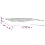 vidaXL Matrac s taštičkovými pružinami stredná tvrdosť svetlosivý 193x203x20cm veľkosť King – Obrázok 7
