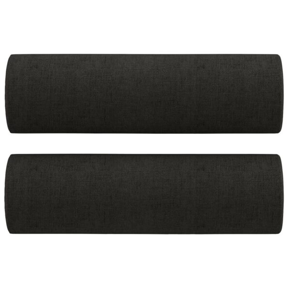 vidaXL Dekoračné vankúše 2 ks, čierne, Ø15x50 cm, látkové – Obrázok 2
