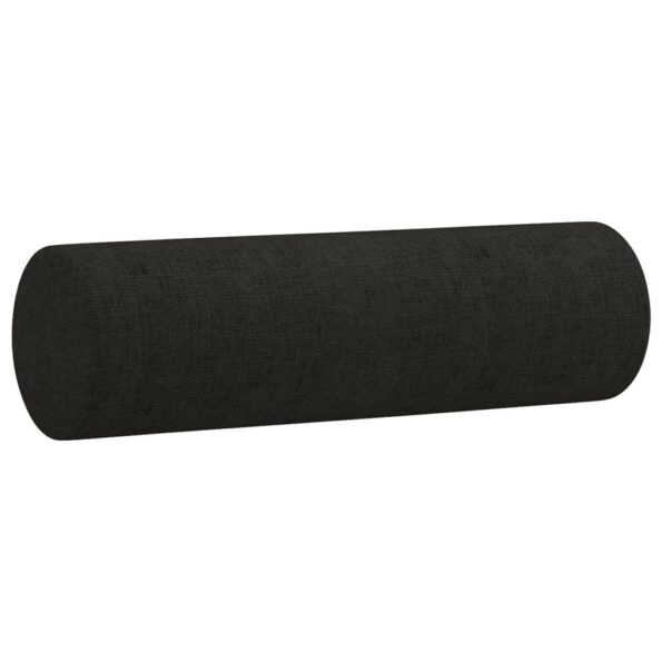 vidaXL Dekoračné vankúše 2 ks, čierne, Ø15x50 cm, látkové – Obrázok 3