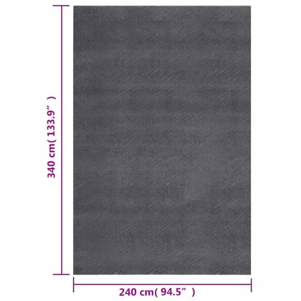 vidaXL Huňatý koberec antracitový 240x340 cm polyester – Obrázok 8