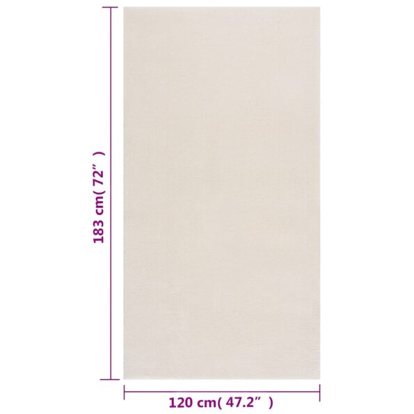 vidaXL Chlpatý koberec krémovo biely 120x183 cm polyester – Obrázok 8