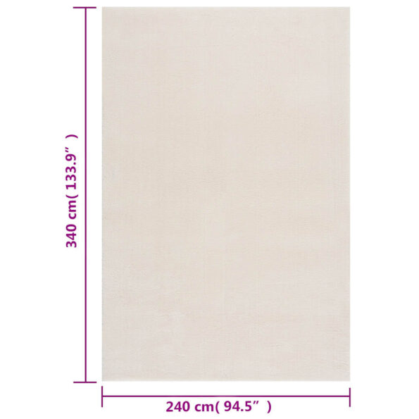 vidaXL Chlpatý koberec krémovo biely 240x340 cm polyester – Obrázok 8
