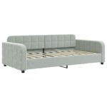 vidaXL Denná posteľ svetlosivá 100x190 cm zamat – Obrázok 2