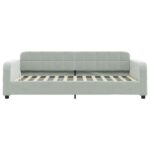 vidaXL Denná posteľ svetlosivá 100x190 cm zamat – Obrázok 3