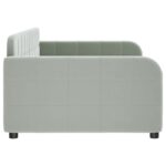 vidaXL Denná posteľ svetlosivá 100x190 cm zamat – Obrázok 4