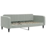 vidaXL Denná posteľ svetlosivá 100x190 cm zamat – Obrázok 2