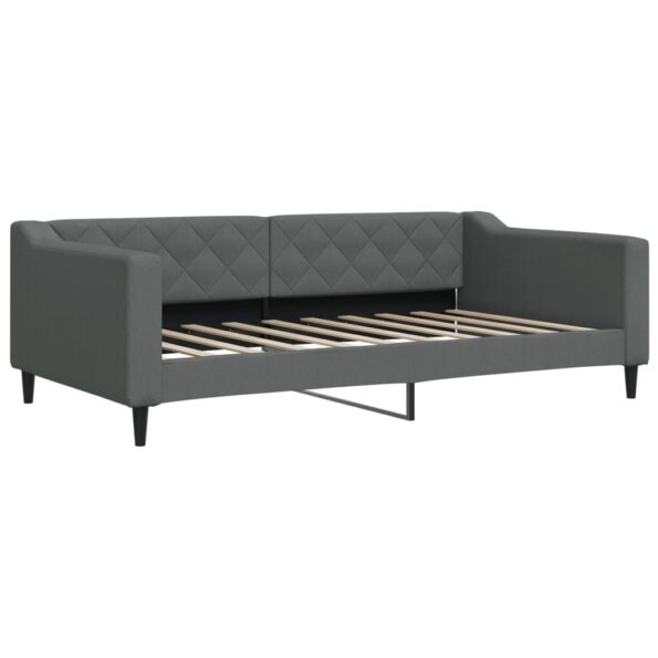 vidaXL Denná posteľ tmavosivá 100x190 cm látka – Obrázok 2